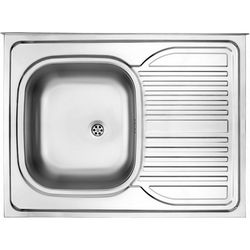 1-bowl steel sink with drainer on the right side - overlay