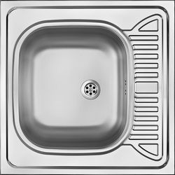 1-bowl steel sink with drainer - overlay