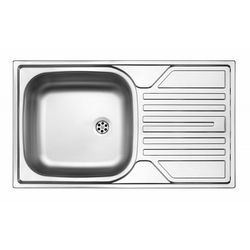 1-bowl steel sink with drainer - 2" drain