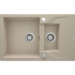 1.5-bowl granite sink with drainer