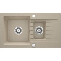 1.5-bowl granite sink with drainer