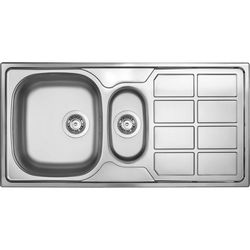 1.5-bowl steel sink with drainer