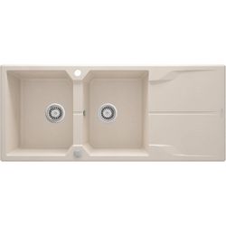 2-bowl granite sink with drainer