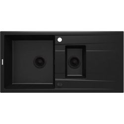 1.5-bowl granite sink with drainer