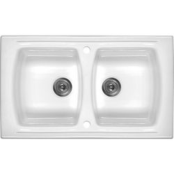 2-bowl ceramic sink
