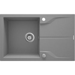 1-bowl granite sink with drainer - mounted flush with the worktop