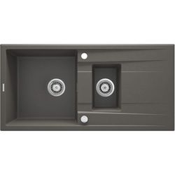 1.5-bowl granite sink with drainer