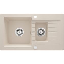 1.5-bowl granite sink with drainer