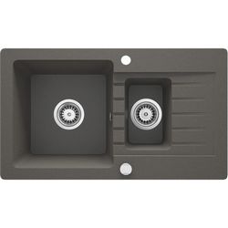 1.5-bowl granite sink with drainer