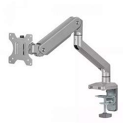 Nosač za monitor ERGO OFFICE Aluminium (s plinskim oprugama, dvostruki, VESA 75x75/100x100, 17"-32", 10 kg) srebrna