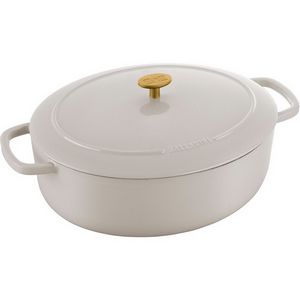 BALLARINI BELLAMONTE Cast iron pot oval 7.5 ltr, ivory