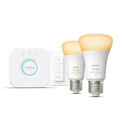 Početni set za pametnu rasvjetu HUE, PHILIPS, Starter Kit 2x LED žarulja 8/75W E27 2200-6500K 1055lm A60 + Bridge + Regulator (2x LED žarulja, regulator, most, 2200-6500K, 1055lm)