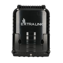 Jennifer's Extralink | Fiber Optic Junction Box | 16 welds, black, with connector