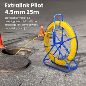 Extralink Pilot 4.5mm 25m | Cable pulling rod | glass fibre FRP, d. 4.5mm, l. 25m, yellow