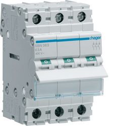 Izolator prekidač, SBN363 (63A, 3 pola, 3 modula, 400V AC)