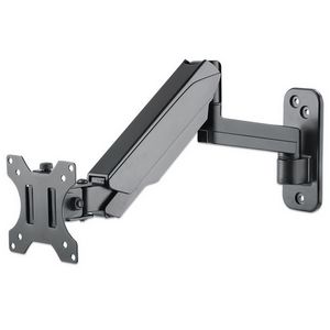 Manhattan TV & Monitor Mount, Wall, Spring Arm, 1 screen, Screen Sizes: 17-32", Black, VESA 75x75 to 100x100mm, Max 8kg, Height Adjustable Swivel Arm (3 pivots), Lifetime Warranty