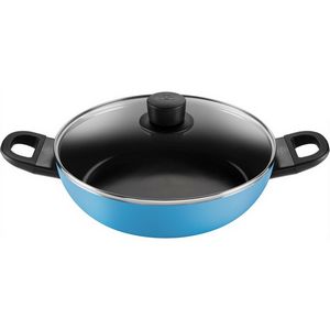 deep frying pan 2H with lid 28 cm blue