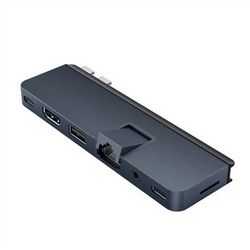 Docking stanica HYPERDRIVE DUO PRO 7-in-2 (7 portova, USB-C, HDMI, SD, microSD, srebrna)