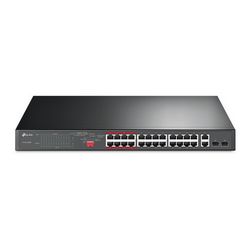 Nekoregirani mrežni prekidač TP-LINK model 24-Port 10/100Mbps + 2-Port Gigabit Unmanaged PoE+ Switch (24 porta, 10/100Mbps, 2 gigabitna porta, neupravljani, PoE+)