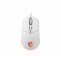 Gaming miš MSI CLUTCH GM11 WHITE (Bijela, 2-zone RGB, do 5000 DPI, 6 programabilnih tipki, simetričan dizajn, OMRON prekidači)
