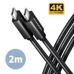 Kabel AXAGON (BUCM32-CM20AB) (crna, USB-C 3.2 Gen 2 na USB-C 3.2 Gen 2, 2m)