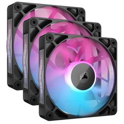 Ventilator CORSAIR iCUE LINK RX120 RGB Series, PWM Fan 3 Pack - 120 mm (crna, RGB osvjetljenje, 120mm, PWM kontrola)