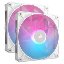 Ventilator CORSAIR iCUE LINK RX140 RGB Series, PWM Fan 2 Pack - 140mm (Bijeli, RGB osvjetljenje, PWM kontrola)