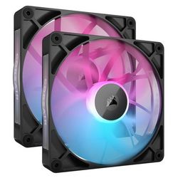 Ventilator za računalo CORSAIR iCUE LINK RX140 RGB Series, PWM Fan 2 Pack - 140mm (crna, 2 komada u pakiranju, 140mm)