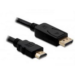 Kabel Displayport prema HDMI DeLOCK model 82587 (crna boja, muški na muški, duljina 2m)