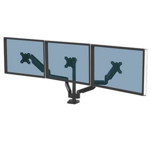 Fellowes Platinum Series Triple Monitor Arm - Monitor Mount for Three 7KG 27 Inch Screens - Adjustable Triple Monitor Desk Mount - Tilt 45° Pan 180° Swivel 360° Rotation 360°, VESA 75 x 75/100 x 100 -