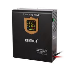 Zidni pretvarač za hitnu struju KEMOT PROsinus-500 s čistom sinusnom valom i funkcijom punjenja 12V 230V 500VA/300W