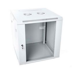 Mrežni ormar za montažu na zid 19" 12U rack 600x600 (staklena vrata, siva, nesložena, 60kg)