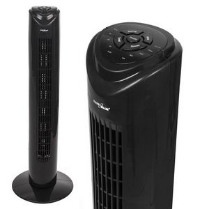 GreenBlue 45W tower fan with 3 levels of airflow, 82cm high, 1.5m cable, with remote control and timer GB645