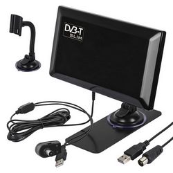 Aktivna unutarnja DVB-T/T2 HEVC antena MACLEAN Slim MCTV-948 (HEVC, za unutarnju upotrebu, crna)