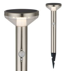 Solarna LED lampa s Maclean senzorom, MACLEAN, MCE465 C/M (mat kromirana, IP44, 3 načina osvjetljenja, Li-ion baterija 18650 3.7V 1200 mAh, za udaranje)
