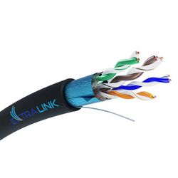Mrežni kabel EXTRALINK CAT5E FTP (F/UTP) V2 OUTDOOR (crni, uvijeni par, 100m, za vanjsku upotrebu)