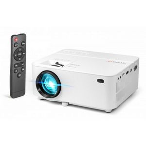 LED projector + Technaxx 50W remote control, built-in speaker (white)