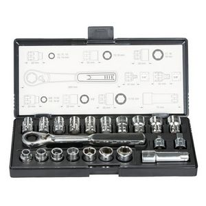 Gedore set s adapterom MAKITA ZEST. SOCKET+WRENCH WITH ADAPTER 21el (1/4", 3/8")