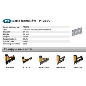BOSTITCH Nails PT 33` 2.8 x 70mm 2200 pcs.