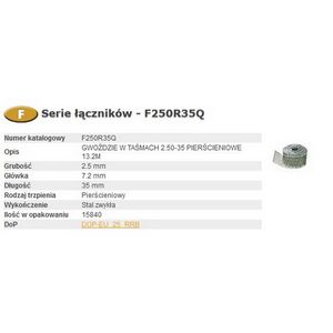 BOSTITCH GWOŹDZIE F 25-35 13,2M