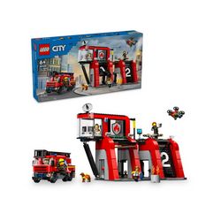 Igračka LEGO Vatrogasna stanica s vatrogasnim kamionom CITY 60414, (vatrogasna stanica, vatrogasni kamion)