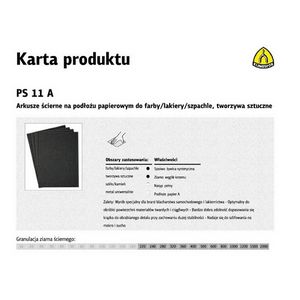 KLINGSPOR PAPIER ŚCIERNY WODNY P2000 PS11A/50szt