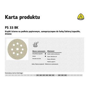 KLINGSPOR SELF-ADHESIVE ABRASIVE DISC 225mm PS33BK gr.120 GLS38 /50pcs.