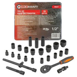 Komplet ključeva FORCEKRAFT (26 komada, 1/2", 8-36mm, CARTRIDGE)