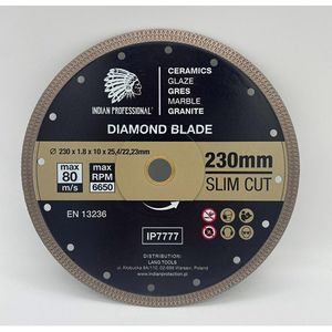 Dijamantna pila za profesionalnu upotrebu INDIAN (PROFESSIONAL DIAMOND BLADE 230mm) (promjer 230mm)