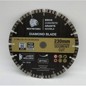 Dijamantna pila za rezanje Turbo segment 230mm, INDIAN PROFESSIONAL (profesionalna, za tvrde materijale)