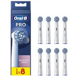 Zamjenjive glave za četkicu za zube ORAL-B EB60X-8 Sensitive Clean Pro (za odrasle, uključeno 8 glava, bijela)