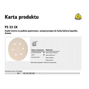 KLINGSPOR KRĄŻEK 150 PS33CK gr. 60 OTW.GLS3/100 szt. SZPACHLA