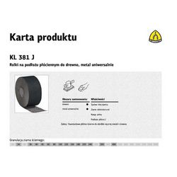 KLINGSPOR CLOTH BACKING ROLL KL381J 150 mm gr.150 (50 mb)