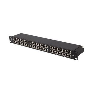 PATCH PANEL 48 PORT 1U 19" CAT6A FTP SHIELDED BLACK LANBERG